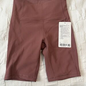 New Lululemon Athletica Pink/Mauve 8” Ribbed Contoured HR Short Size 4